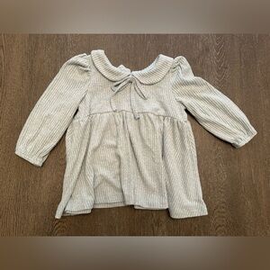 MABEL + HONEY CHENILLE TYPE PALE BLUE LONG SLEEVE TOP - Size 2T SKU:48
